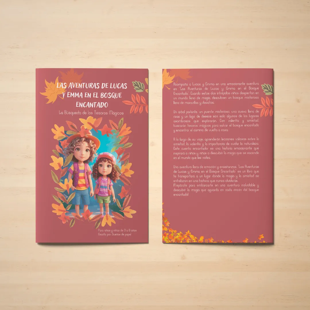 Libro infantil "Las aventuras de Lucas y Emma en el bosque encantado"