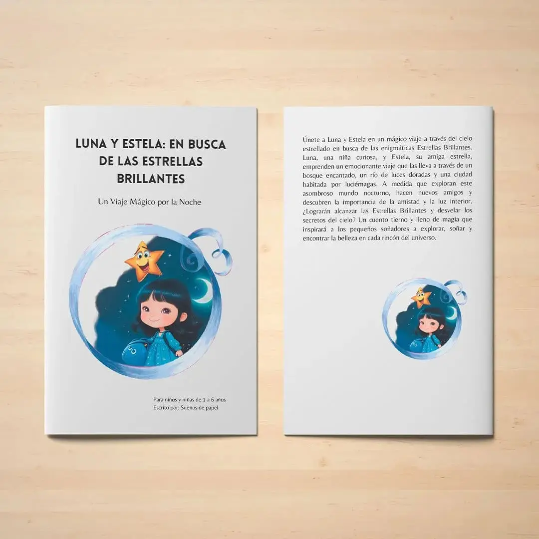 Libro infantil "Luna y Estela: en busca de las estrellas brillantes"