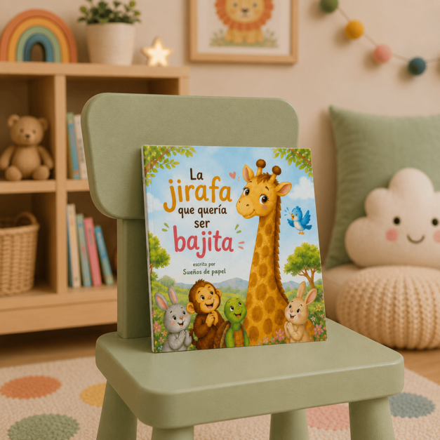 Libro infantil "La jirafa que quería ser bajita"